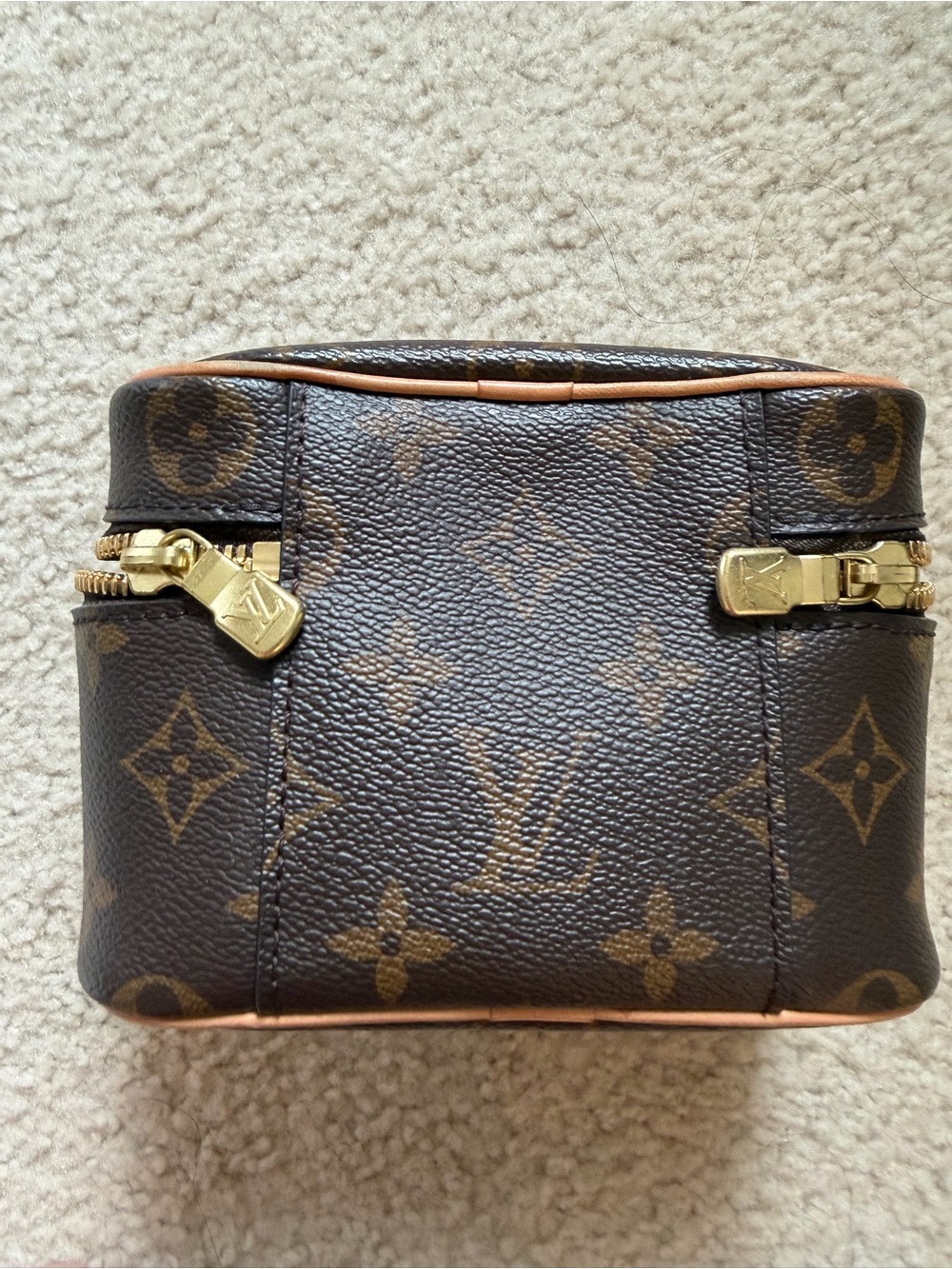 Louis Vuitton Monogram Handheld Pouch in Brown and Tan NANO - Picture 4 of 6
